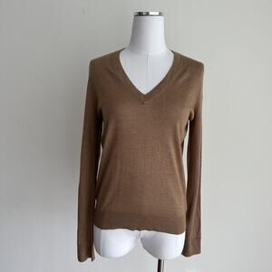 Theory Sweater Womens Large V Neck Cashmere Silk Blend Pullover Lightweight